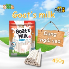 Xương sữa dê Pet8 dành cho chó và mèo 450g (DẠNG NGÔI SAO)