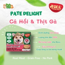 Pate DELIGHT dành cho chó - Vị Cá Hồi và Thịt Gà hộp 90GR