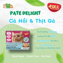 Pate DELIGHT dành cho mèo - Vị Cá Hồi và Thịt Gà hộp 90GR