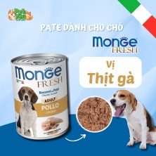 Pate MONGE Fresh dành cho chó trưởng thành - Vị thịt gà lon 400g