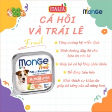 Pate cho chó MONGE - vị Cá Hồi & Trái Lê 