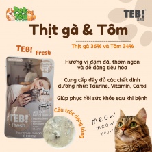 Pate TEB! Fresh - Vị Thịt gà & Tôm 80g