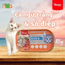 [ HẾT HÀNG ] Pate Wanpy dành cho mèo - Vị Cá ngừ trắng & Sò điệp 85G
