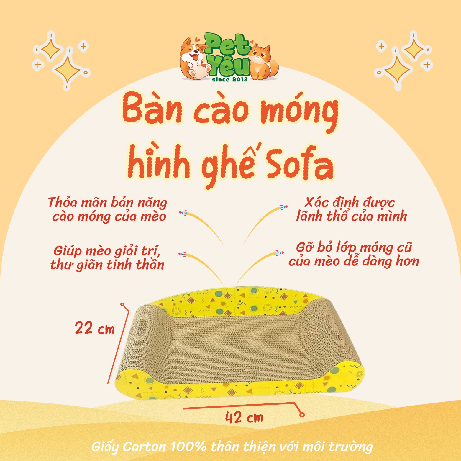 Bàn cào hình ghế Sofa cho mèo
