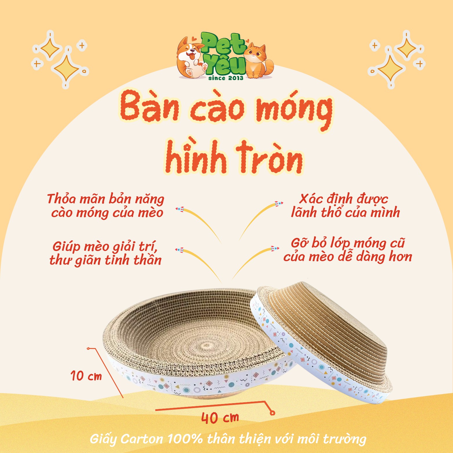 Bàn cào hình tròn cho mèo