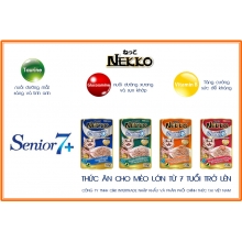12 gói Pate Nekko senior 7+ MIX VỊ 70gr