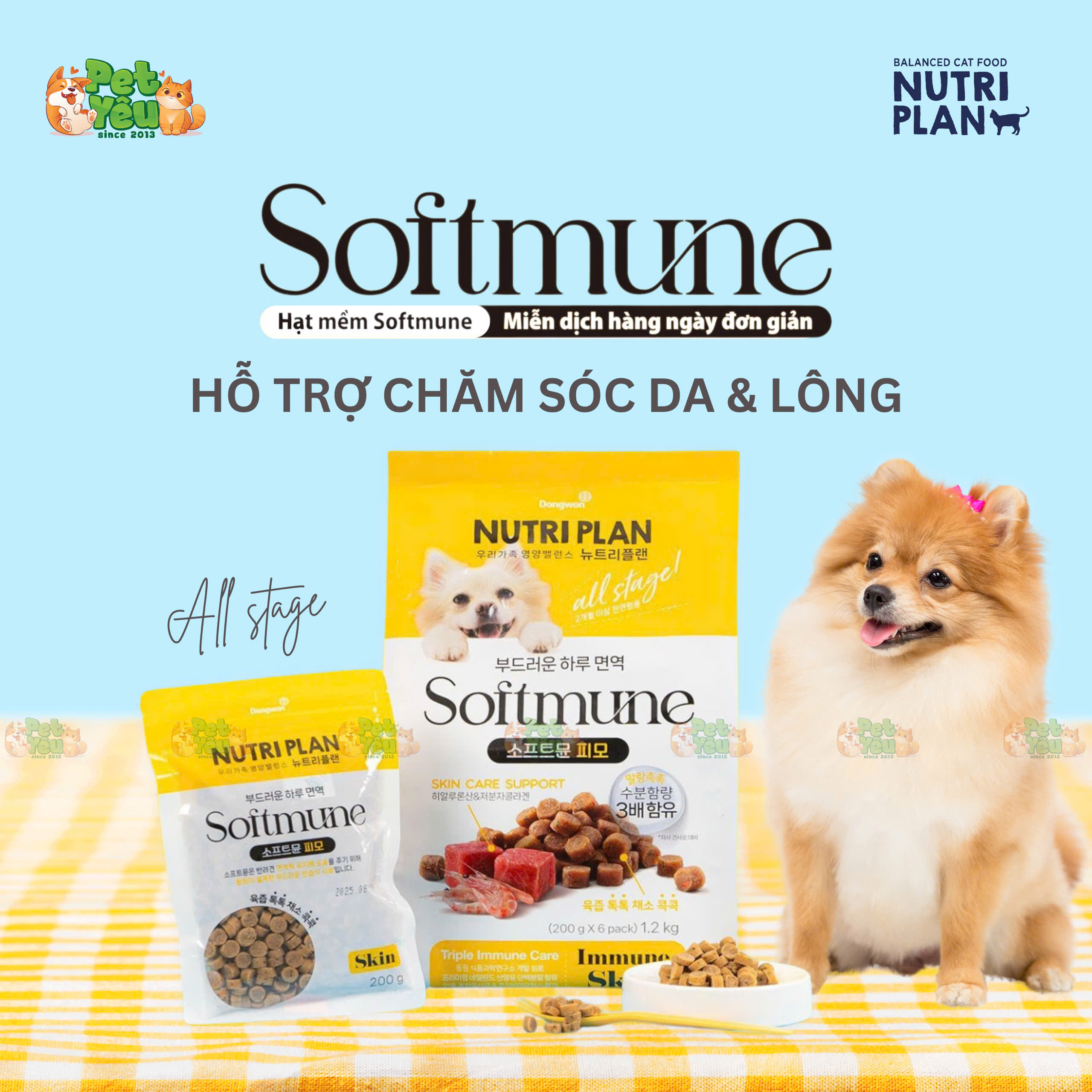 Hạt mềm NUTRI PLAN SOFTMUNE - Hỗ trợ chăm sóc da và lông - Túi 1.2KG