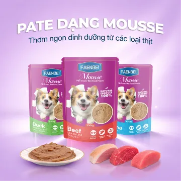 Pate Mousse FAENBEI cho chó từ 3 tháng tuổi - Túi 130G
