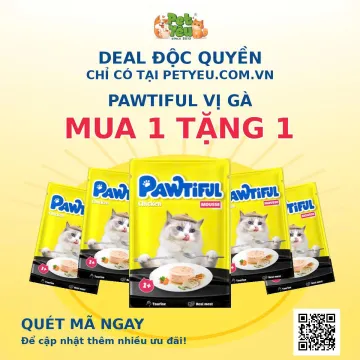 ( MUA 1 - TẶNG 1) Pate mèo Pawtiful vị GÀ 70G