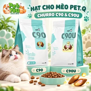 Thức Ăn Hạt Cho Mèo PetQ Churro C90 & C90U - Túi 1Kg