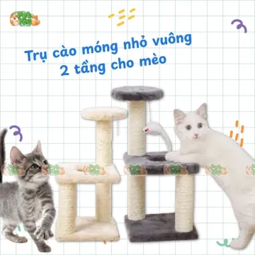 Trụ Cào Móng Nhỏ Vuông 2 Tầng Cho Mèo