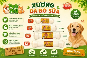 Xương Gặm Da Bò Hương Sữa Lapati Dành Cho Chó 