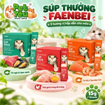 Súp Thưởng Dành Cho Mèo FAENBEI (15G x 60 Thanh)