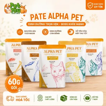 Pate Alpha Pet Cá Ngừ 60G Dành Cho Mèo – 8 Vị Topping Thơm Ngon