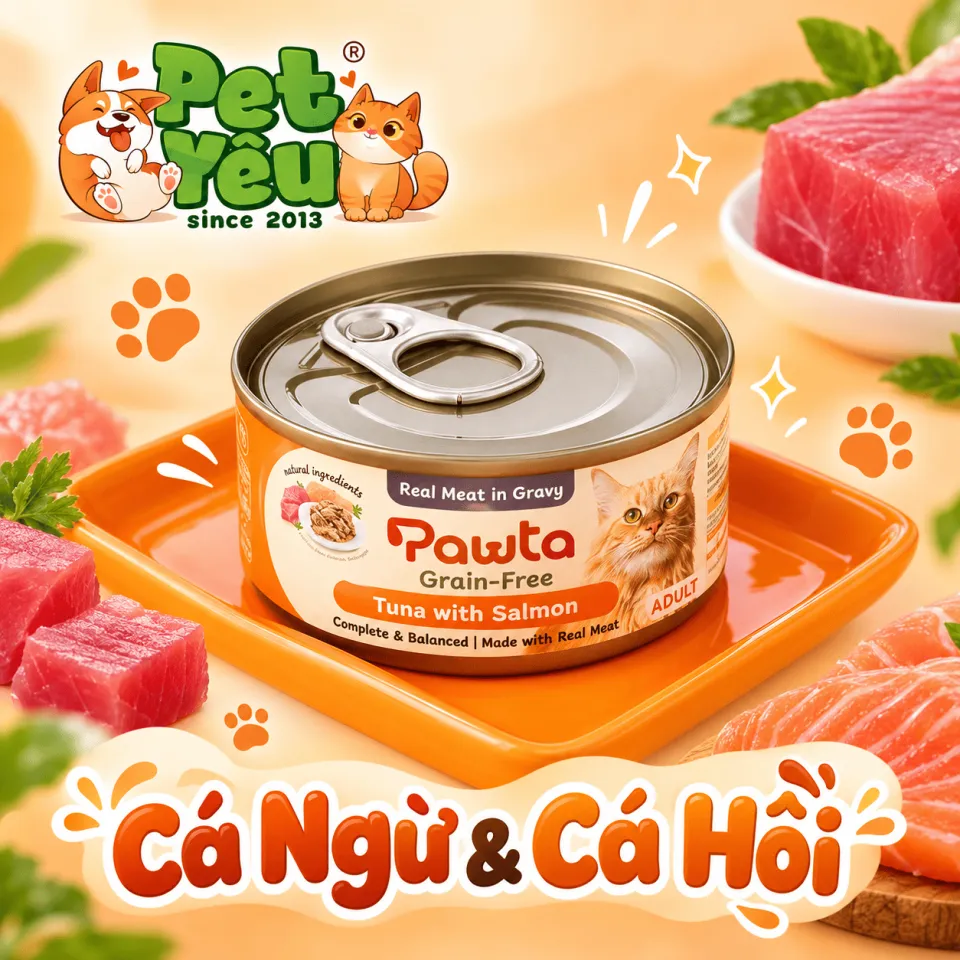 Pate Pawta Không Chứa Ngũ Cốc Cho Mèo Lon 70G 