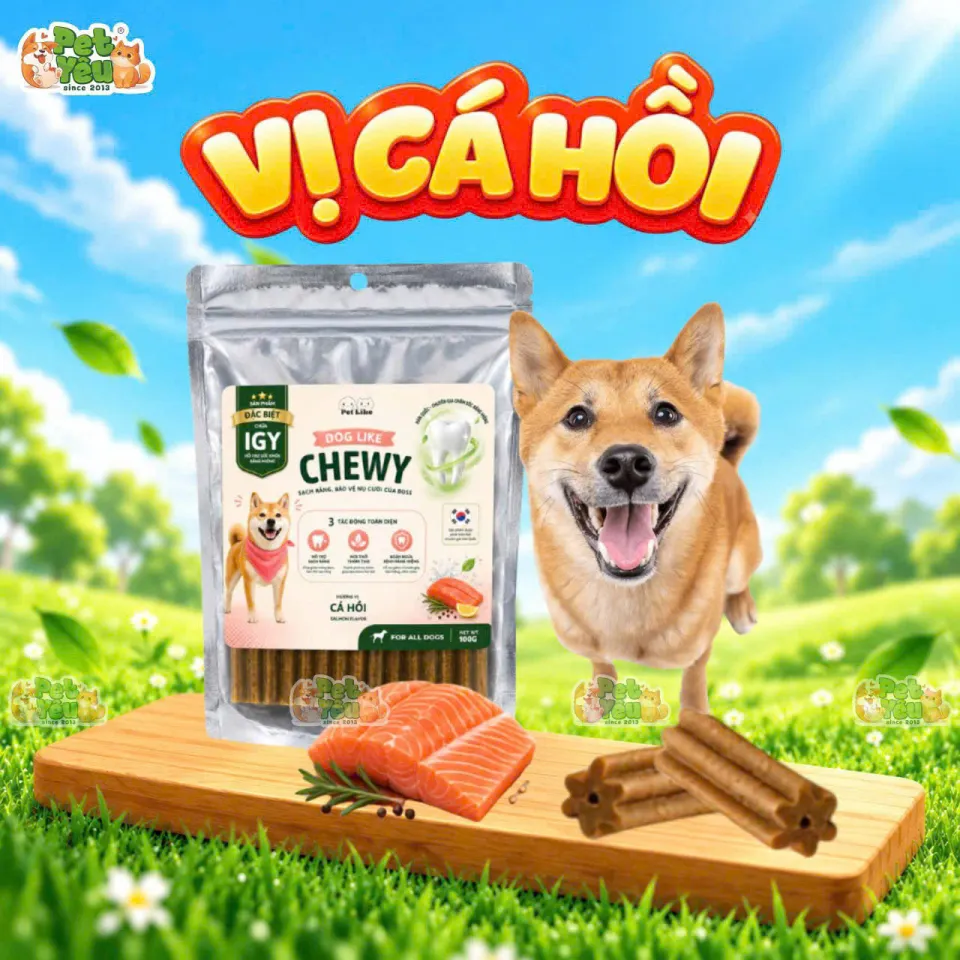Xương Gặm Que Dẻo Dog Like Chewy Cho Chó - Túi 80G