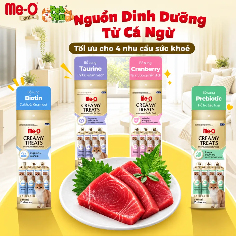 Súp thưởng Cao Cấp Me-o Gold Cho Mèo - 60G (15g x 4 thanh)