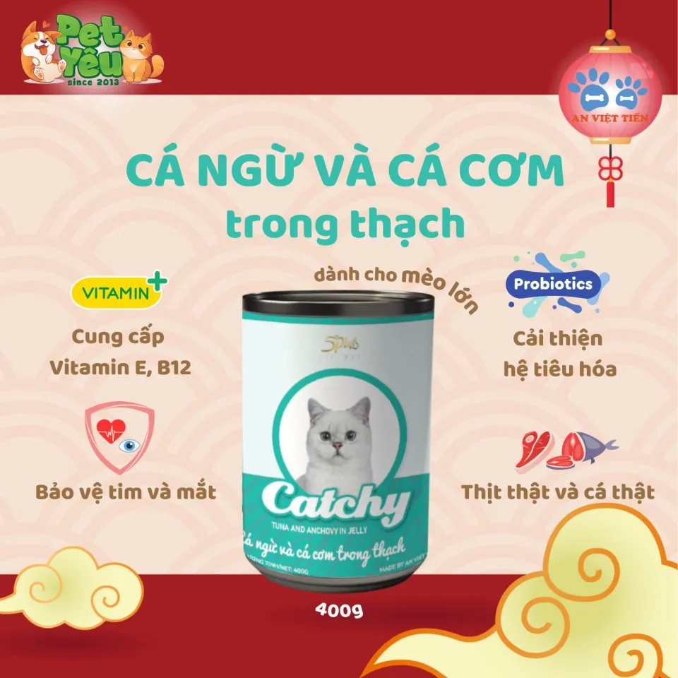 Pate cho mèo 5Plus Catchy - Lon 400g