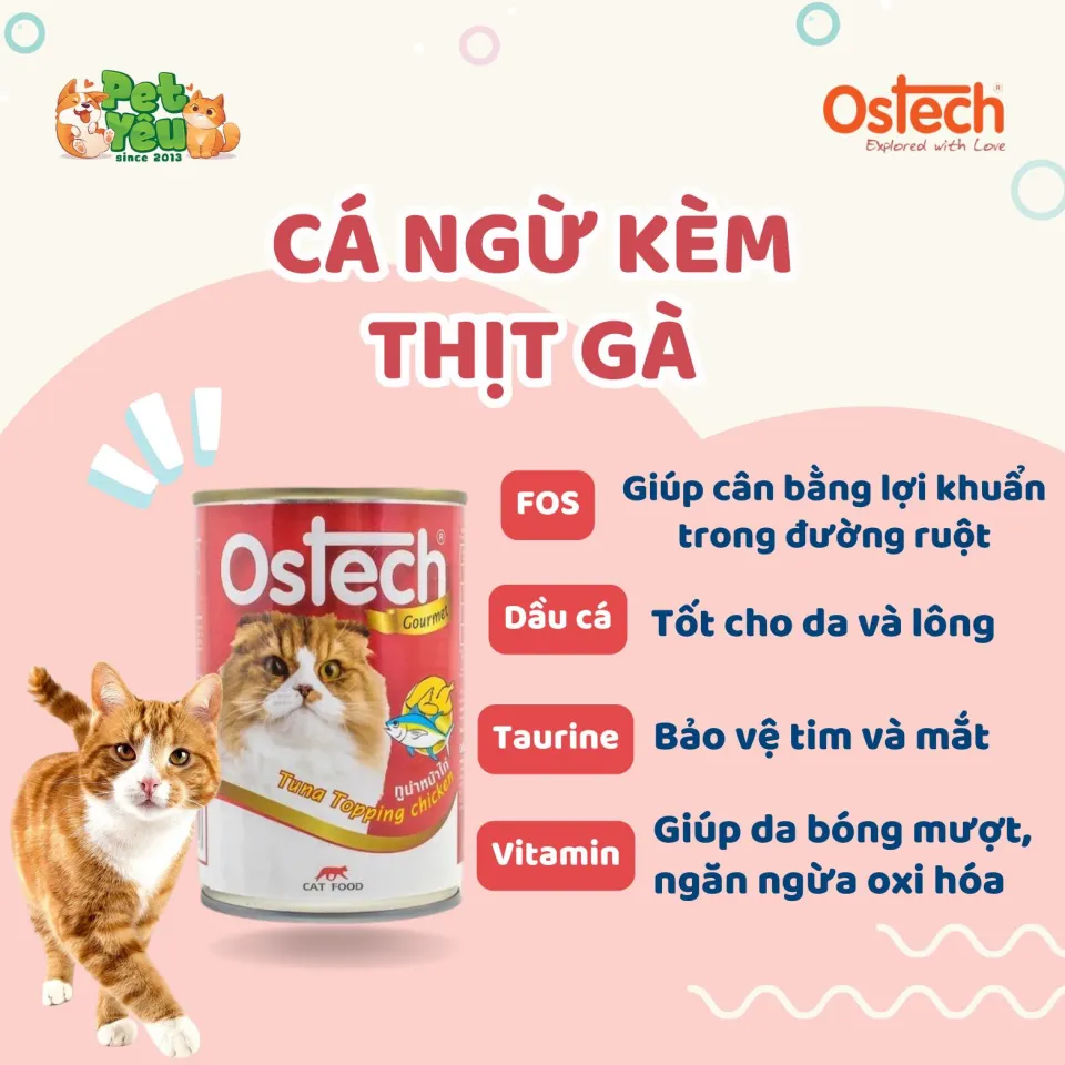 Pate Ostech Gourment dành cho mèo- Lon 400G