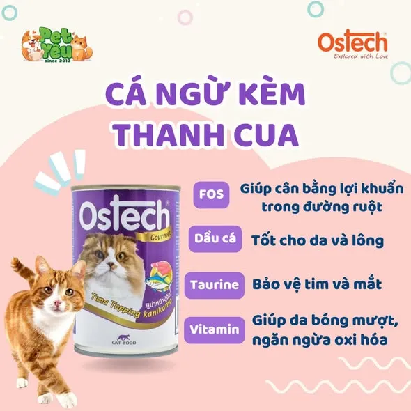 Pate Ostech Gourment dành cho mèo- Lon 400G