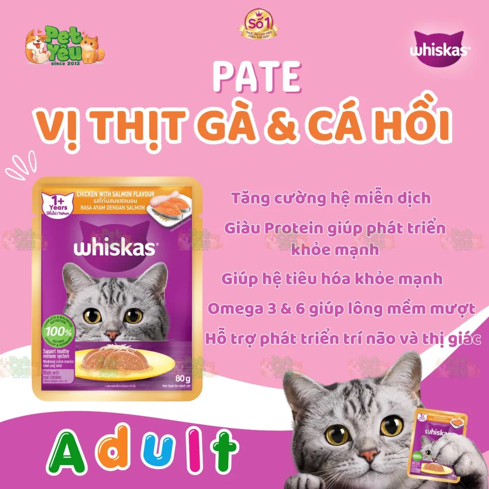 PATE WHISKAS CHO MÈO-TÚI 80G
