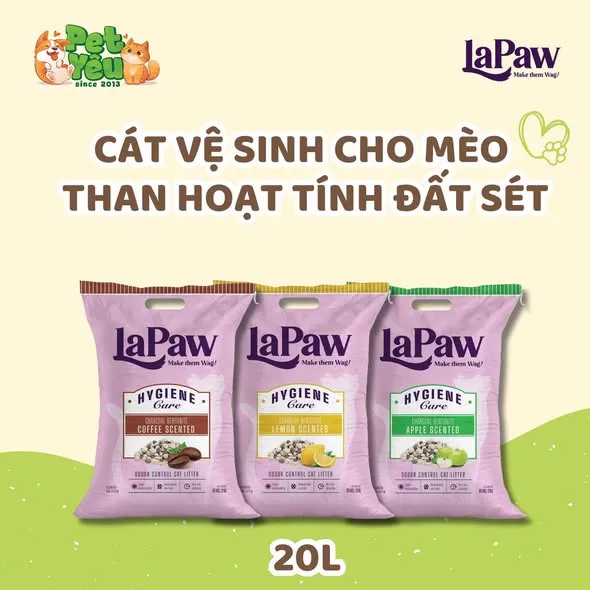 Cát Than hoạt tính mix đất sét LaPaw dành cho mèo- 20L