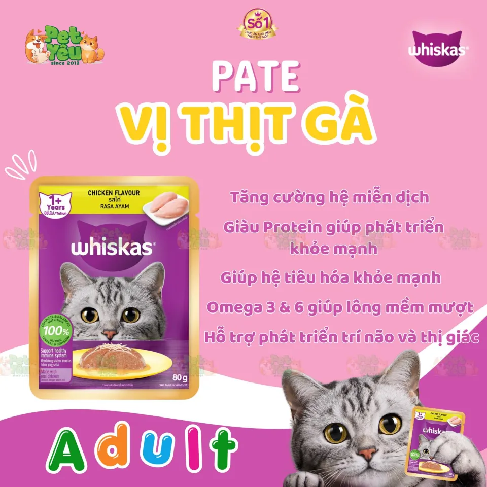 PATE WHISKAS CHO MÈO-TÚI 80G