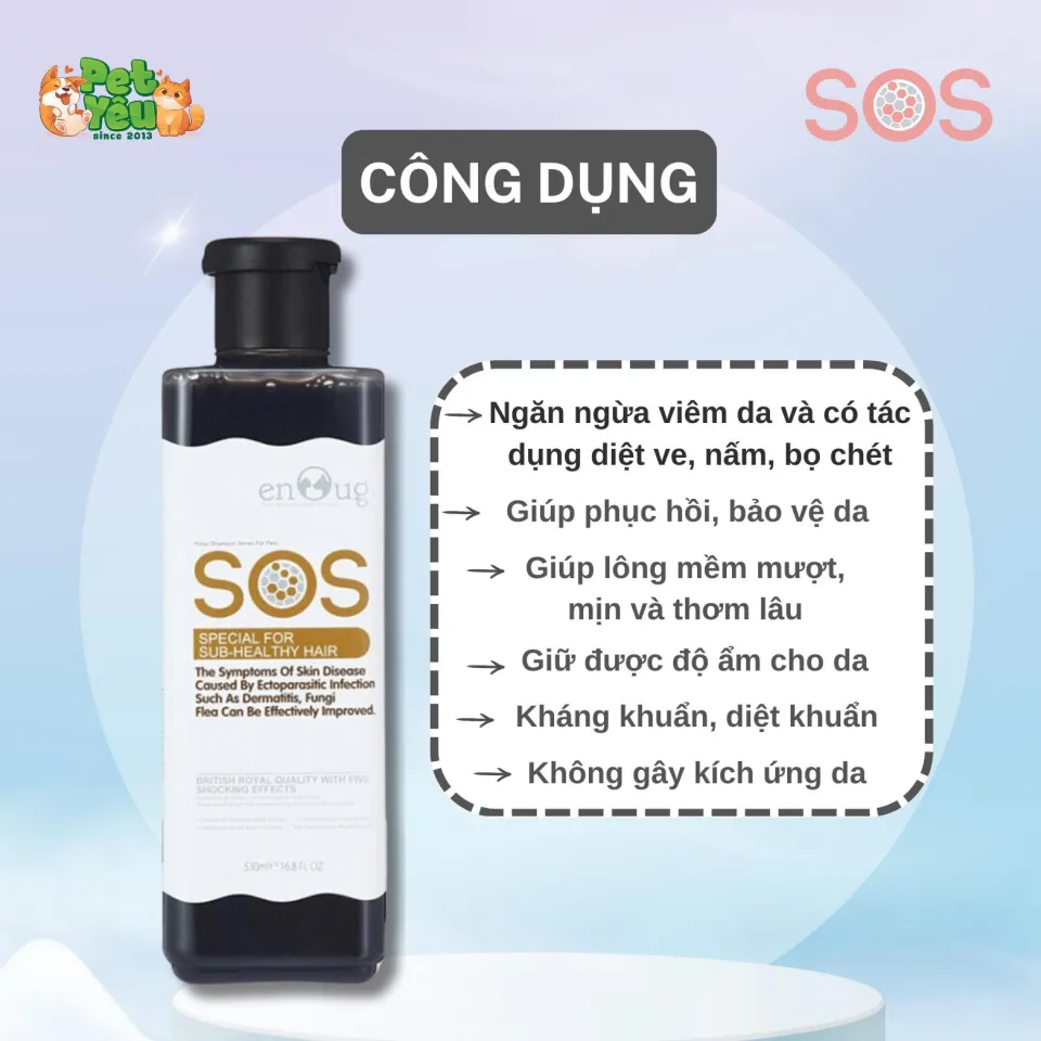 Sữa tắm SOS dành cho chó & mèo - Chai 530ML