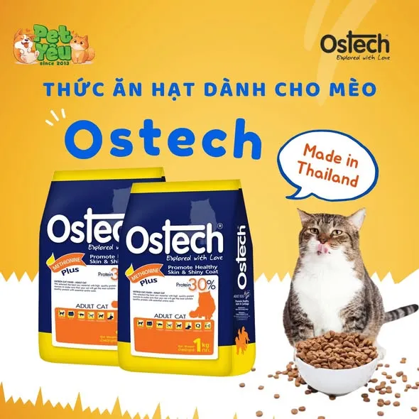 Thức ăn hạt Ostech dành cho mèo trưởng thành