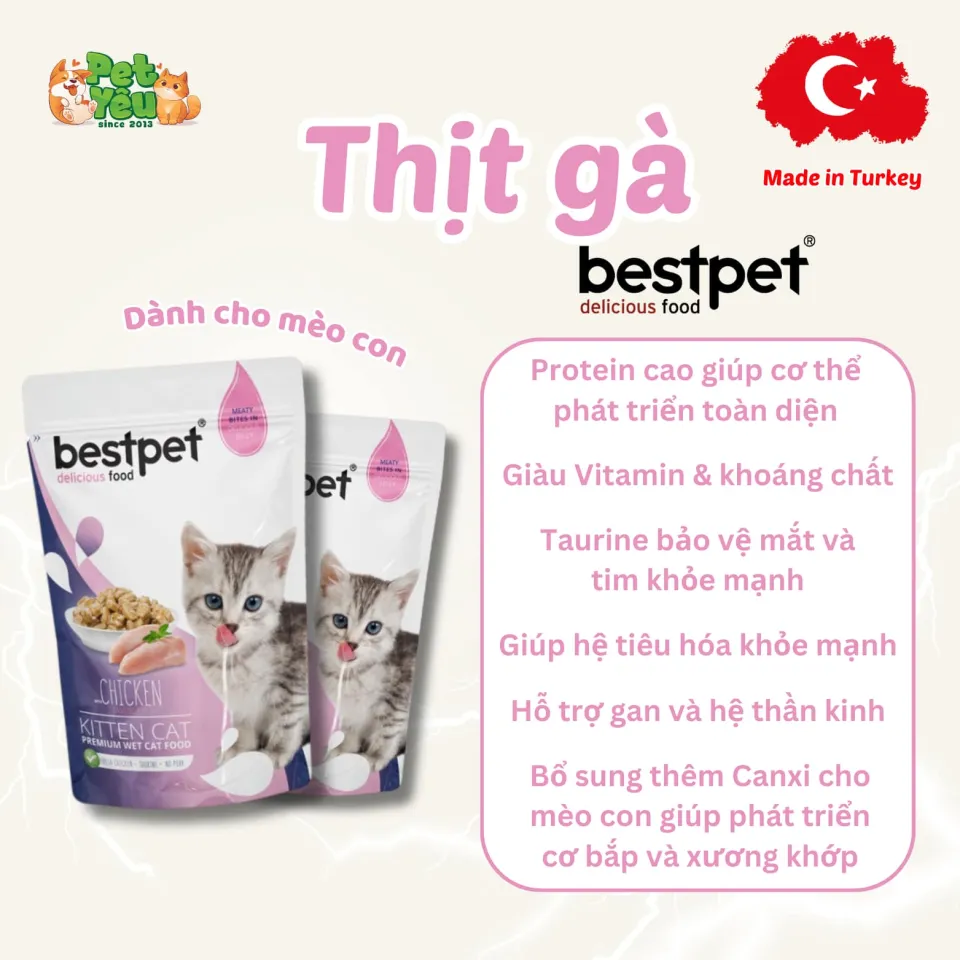 Pate Bestpet- Đặc Sản Thổ Nhĩ Kỳ Cho Mèo (Gói 85G)
