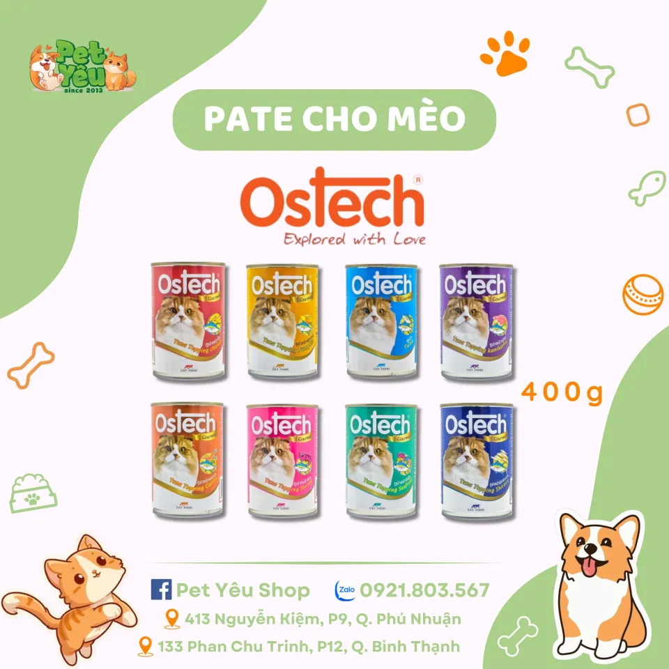 Pate Ostech Gourment dành cho mèo- Lon 400G