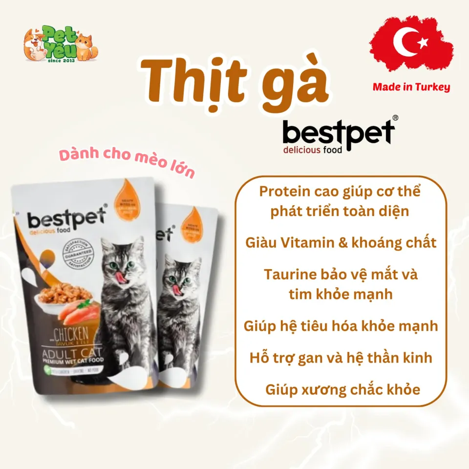 Pate Bestpet- Đặc Sản Thổ Nhĩ Kỳ Cho Mèo (Gói 85G)
