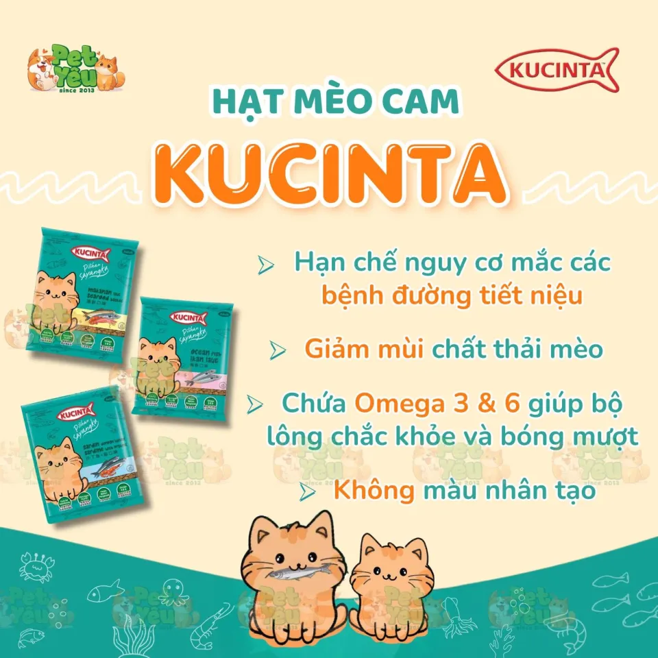 Thức Ăn Hạt Cho Mèo Kucinta Xuất Xứ Malaysia - Túi 1kg