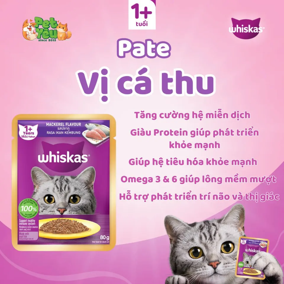 PATE WHISKAS CHO MÈO-TÚI 80G