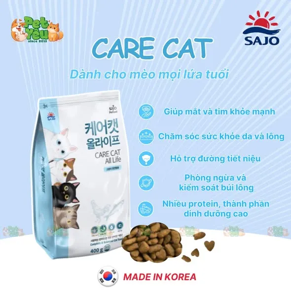 Thức ăn hạt Care Cat dành cho mèo mọi lứa tuổi