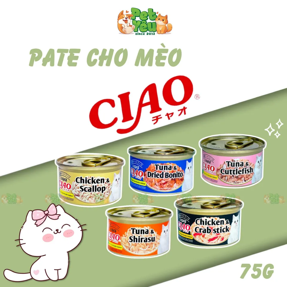 Pate Ciao Premium cho mèo - Lon 75G