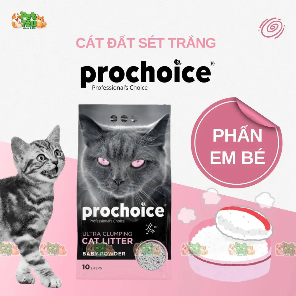 Cát đất sét trắng Prochoice dành cho mèo - Túi 10L