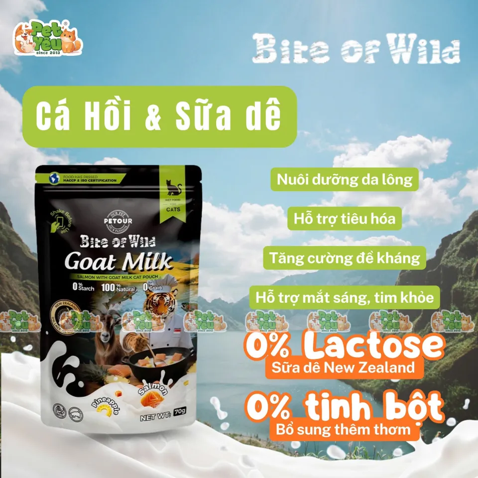 Pate mèo Bite Of Wild Dòng Sữa Dê (Túi 70g)