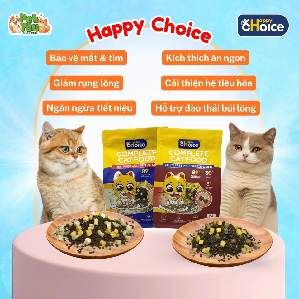 Thức ăn mèo Happy Choice Mix Topping