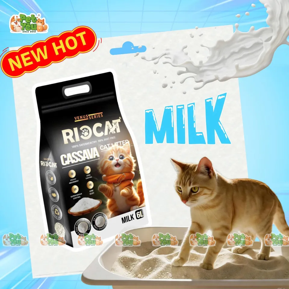 Cát sắn RIOCAT dành cho mèo túi 2kg - 6L
