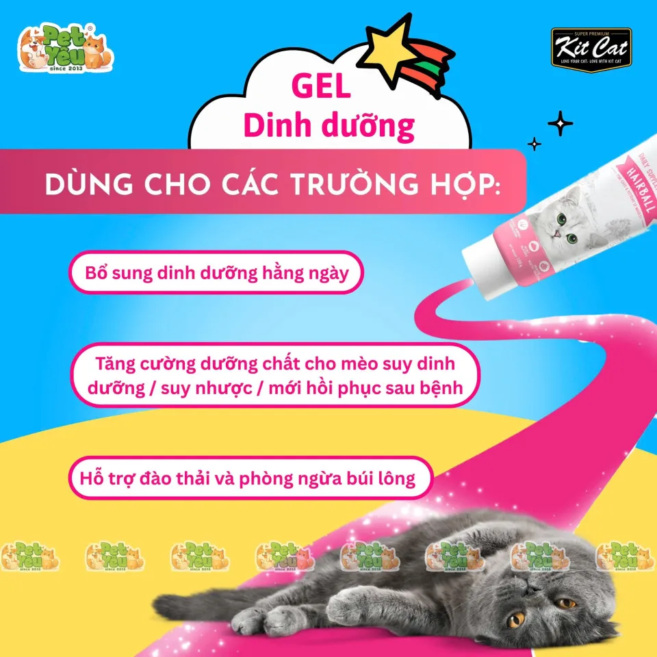 GEL DINH DƯỠNG 𝐊𝐈𝐓 𝐂𝐀𝐓 CHO MÈO CƯNG