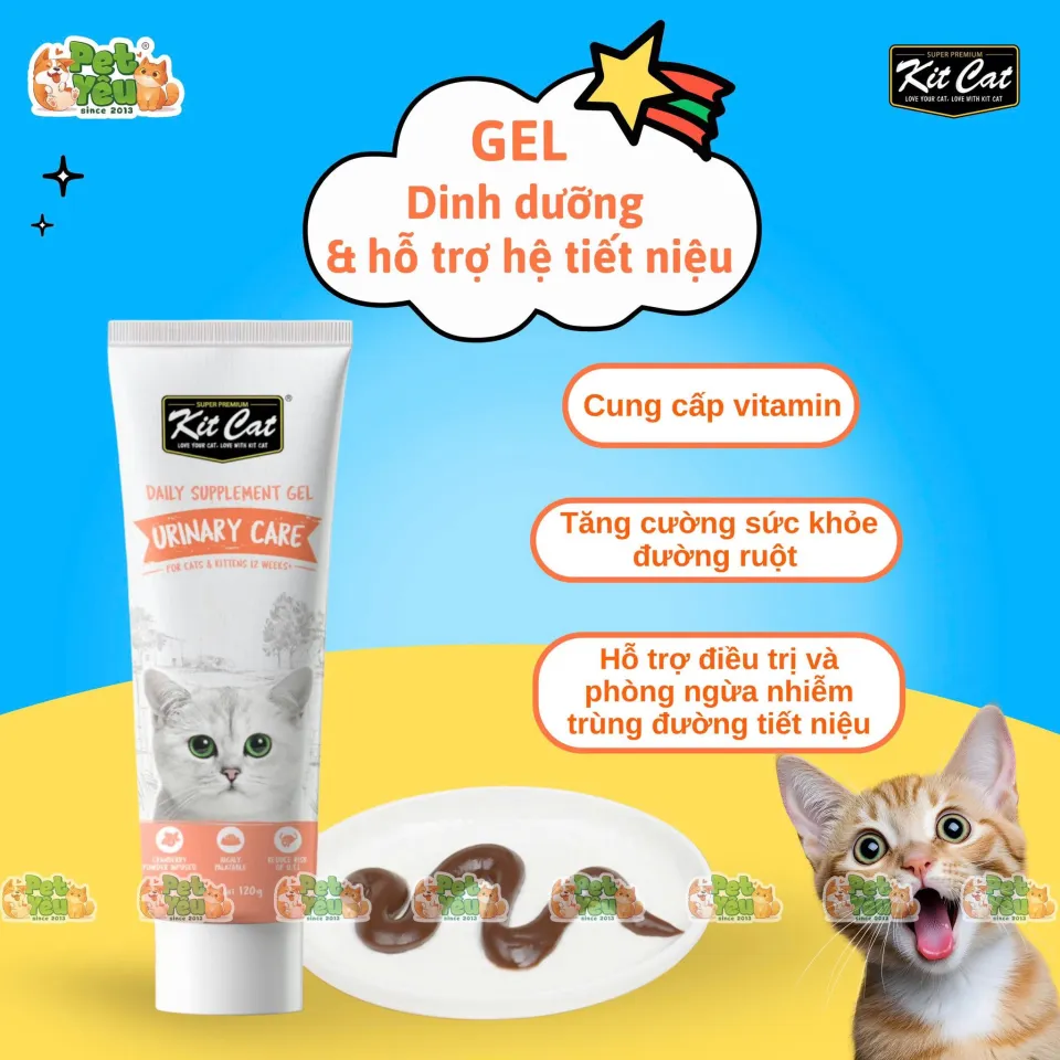 Gel dinh dưỡng KITCAT dành cho mèo tuýp 120g