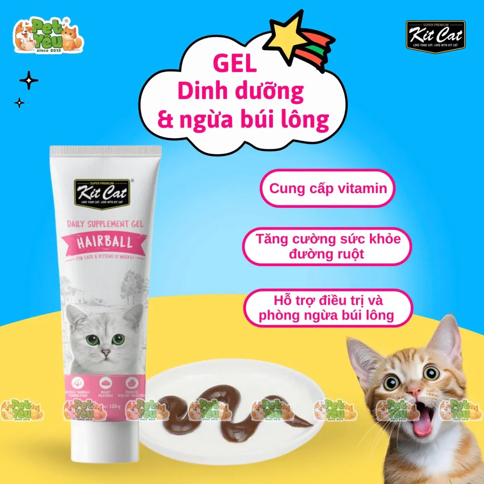 GEL DINH DƯỠNG 𝐊𝐈𝐓 𝐂𝐀𝐓 CHO MÈO CƯNG