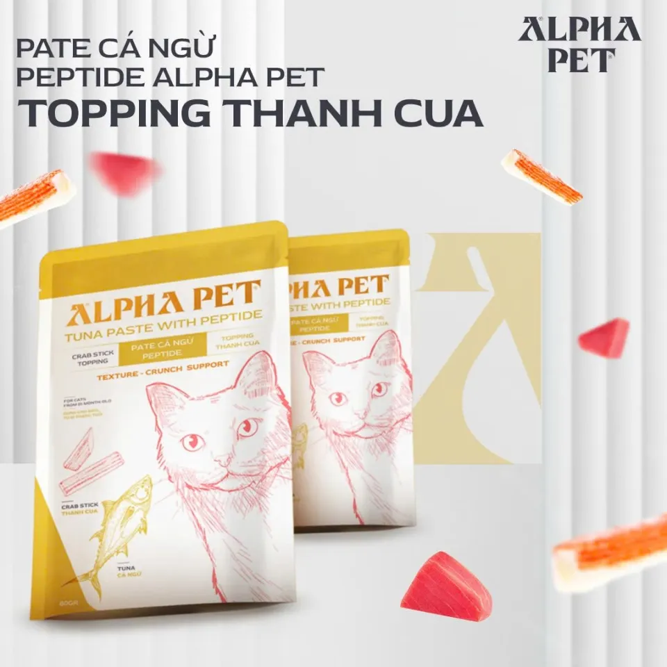 Pate Alpha Pet Cá Ngừ 60G Dành Cho Mèo – 8 Vị Topping Thơm Ngon