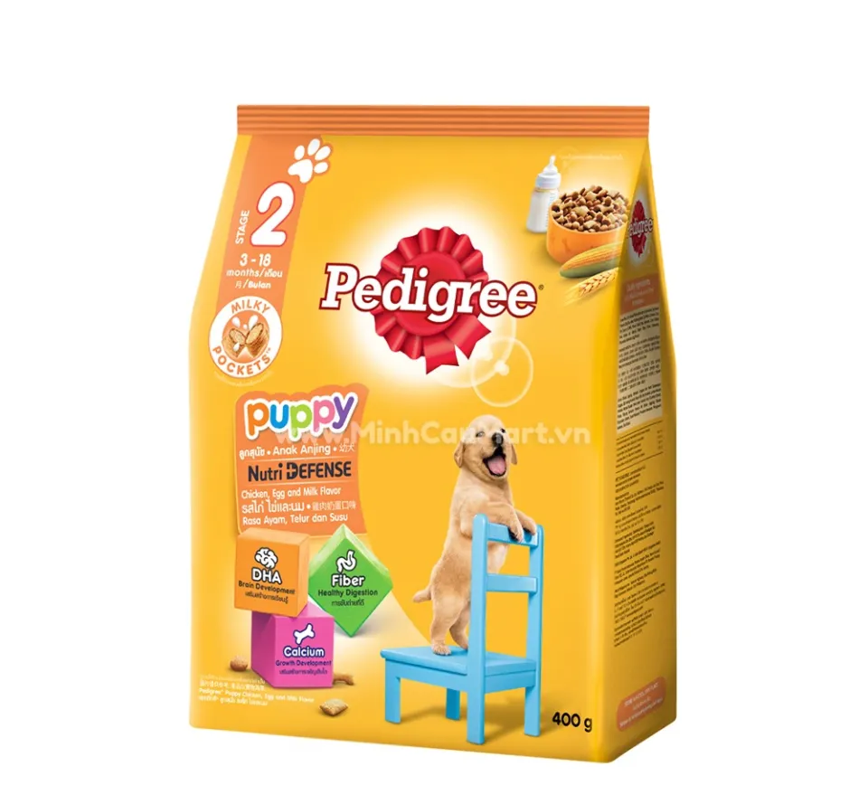 Thức ăn hạt Pedigree dành cho chó con - Túi 400Gr - 2,7Kg - 8Kg