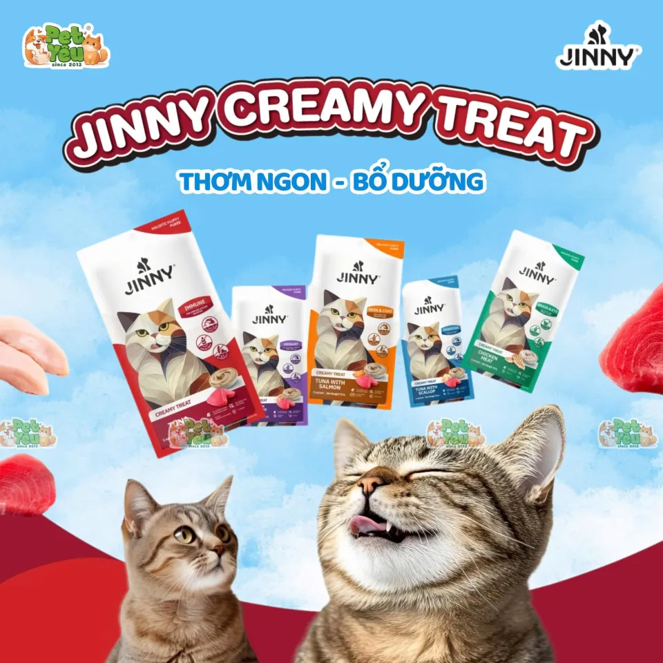 Súp thưởng dành cho mèo JINNY - Túi 75G ( 5Gói x 15G)