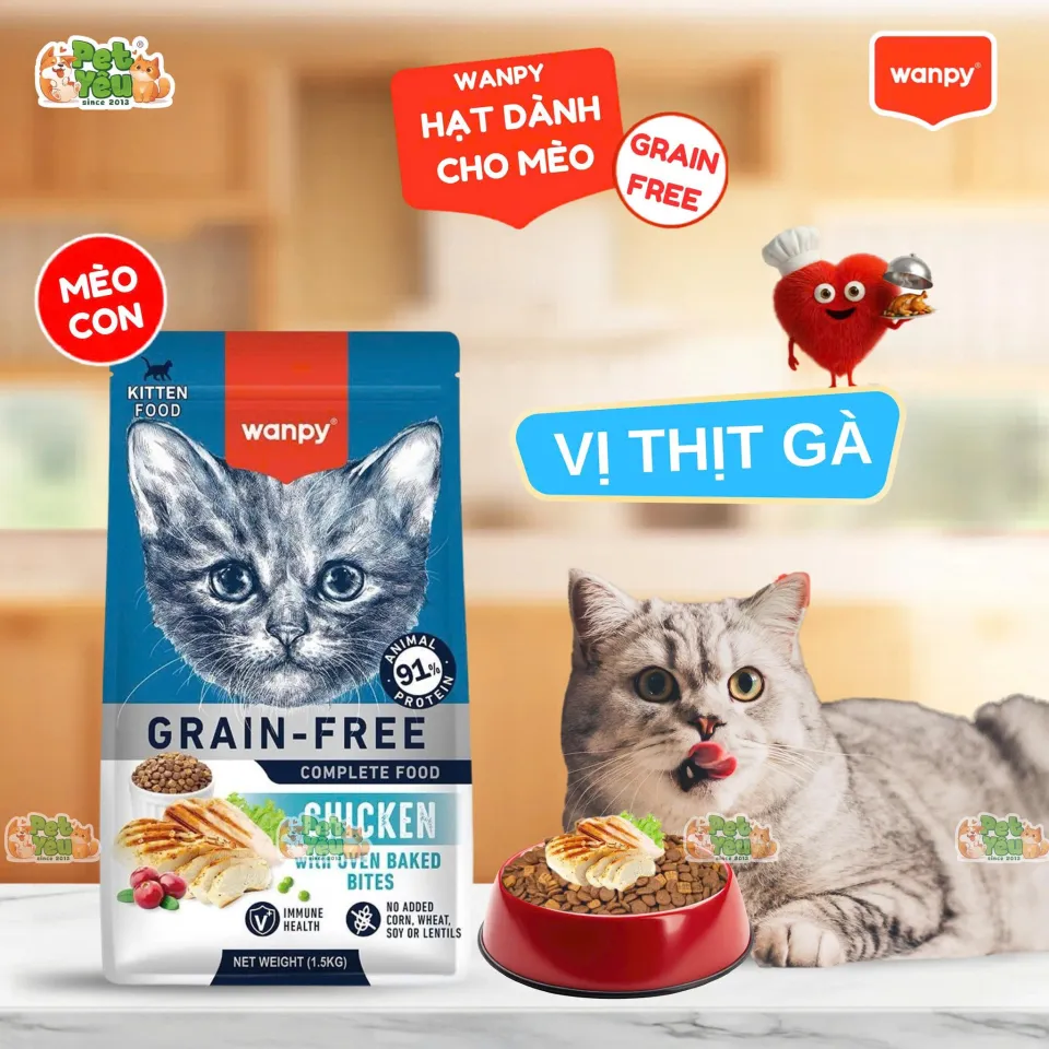 Hạt Wanpy Grain-Free cho mèo mọi lứa tuổi
