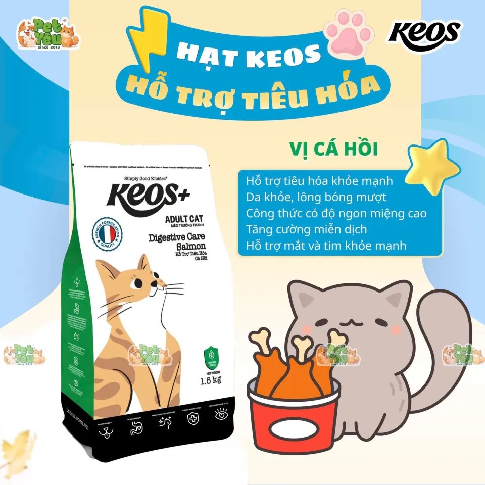Thức ăn hạt dành cho mèo KEOS