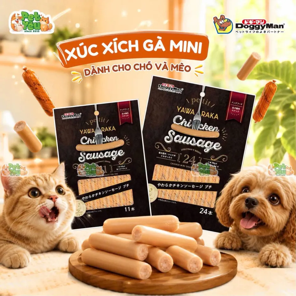 Xúc Xích Gà Mini DoggyMan Dành Cho Chó & Mèo-295
