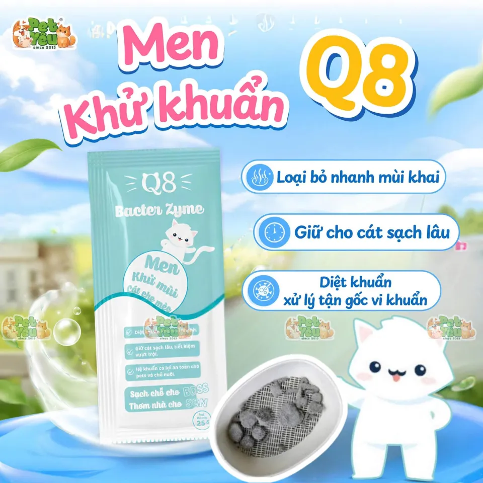 Men Khử Khuẩn Q8 Cho Mèo